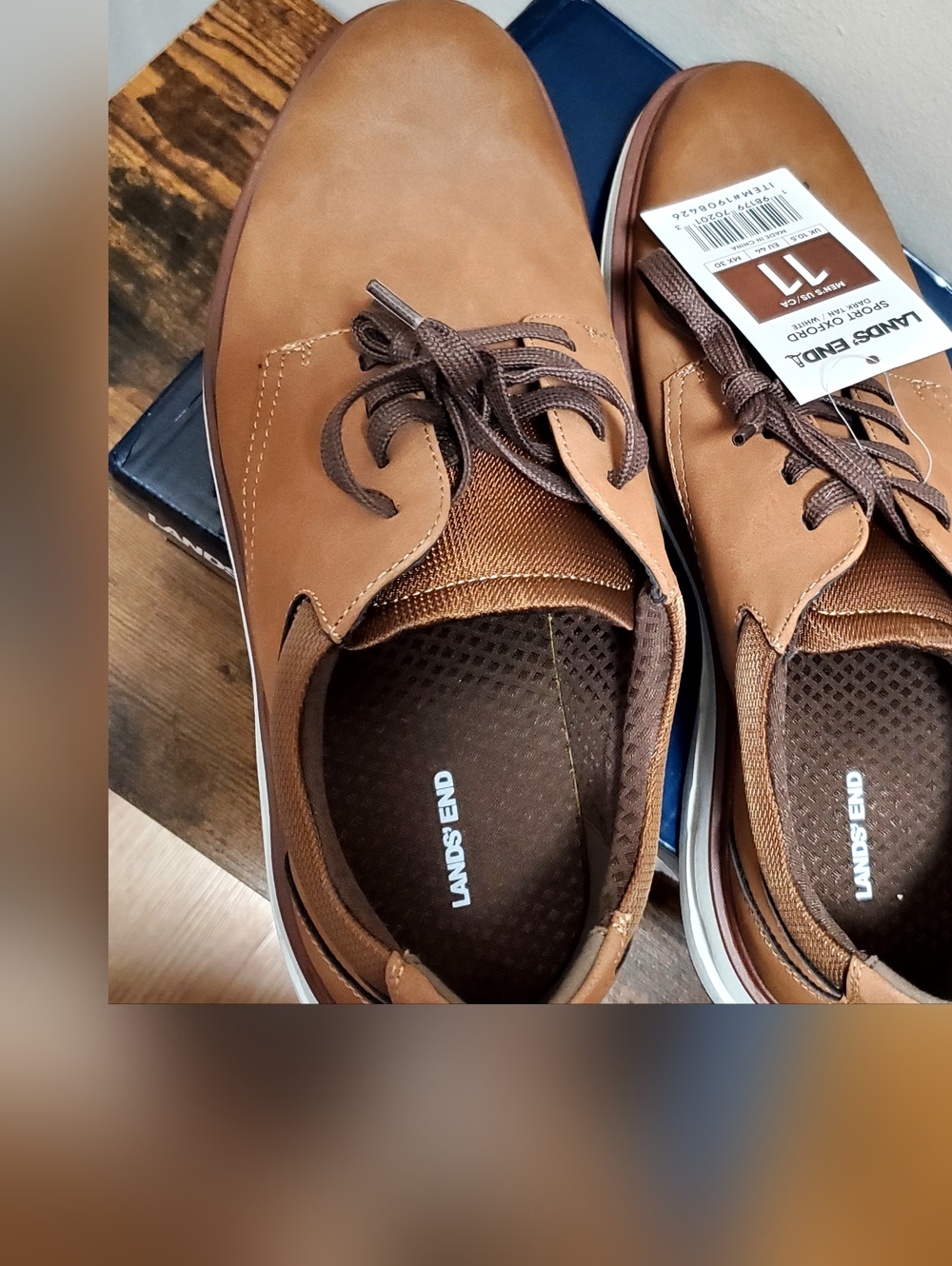 Lands' End Men's Casual Lace-Up Shoes in Tan